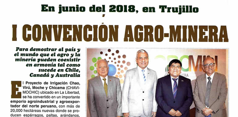 Trujillo será sede de la 1 Convención Agrominera